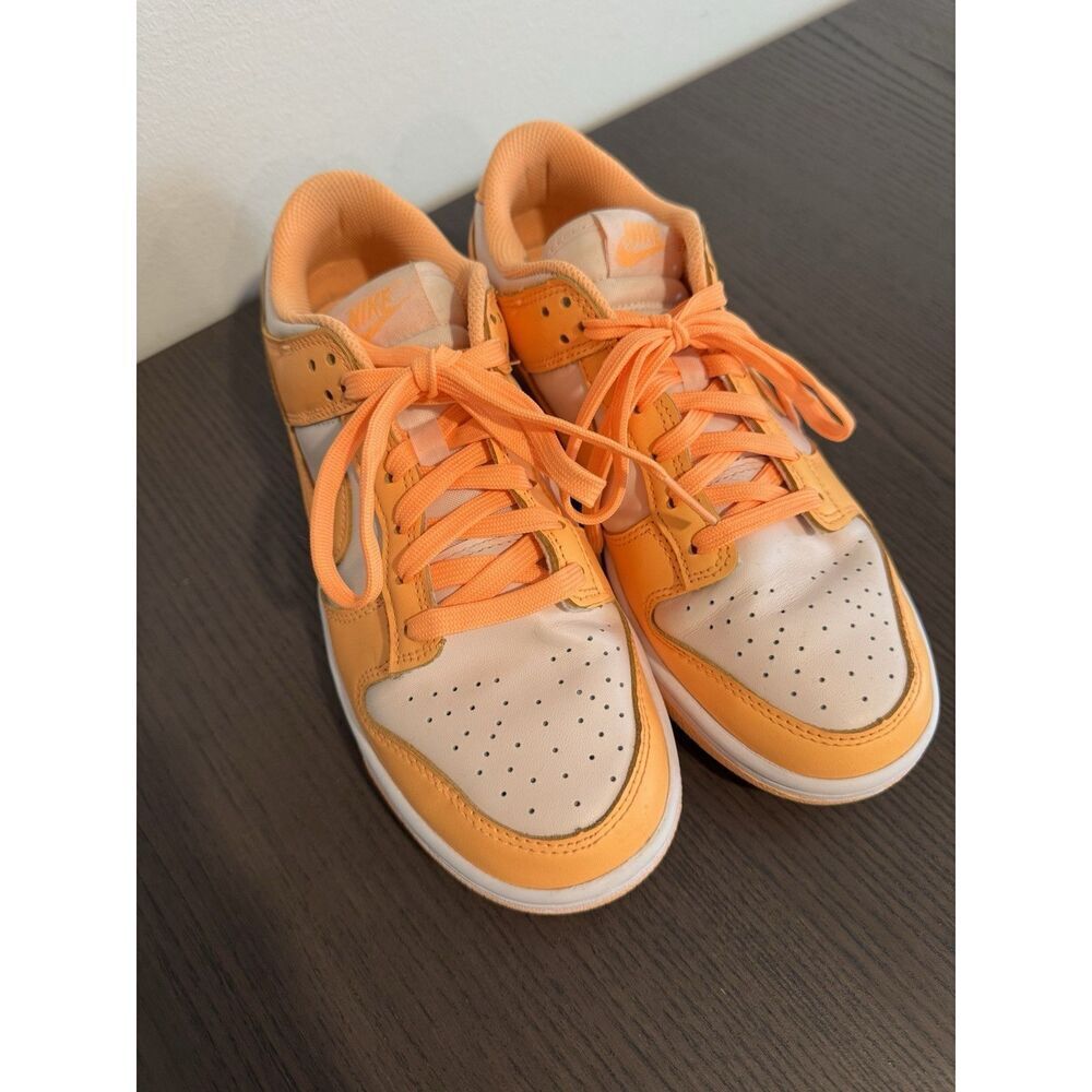 Retro Nike Dunk Low Womens 8.5 Peach Cream White  Leather Sneakers Shoes Summer - Picture 7 of 9